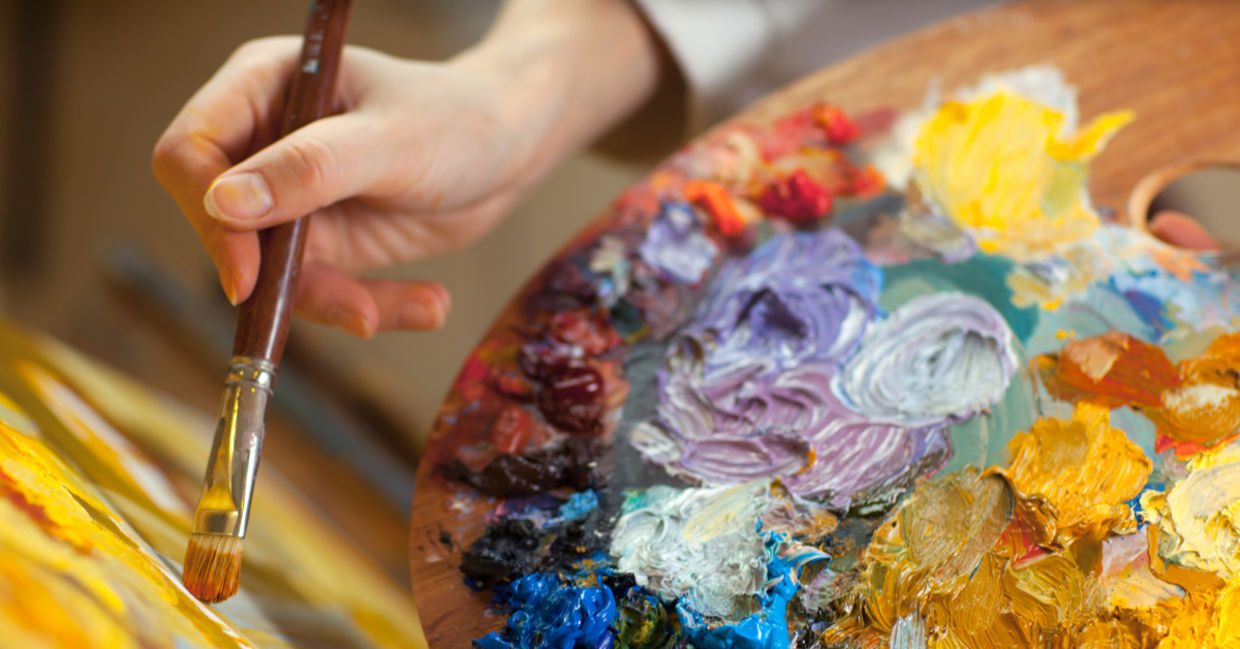 Artist painting. Artist painting.