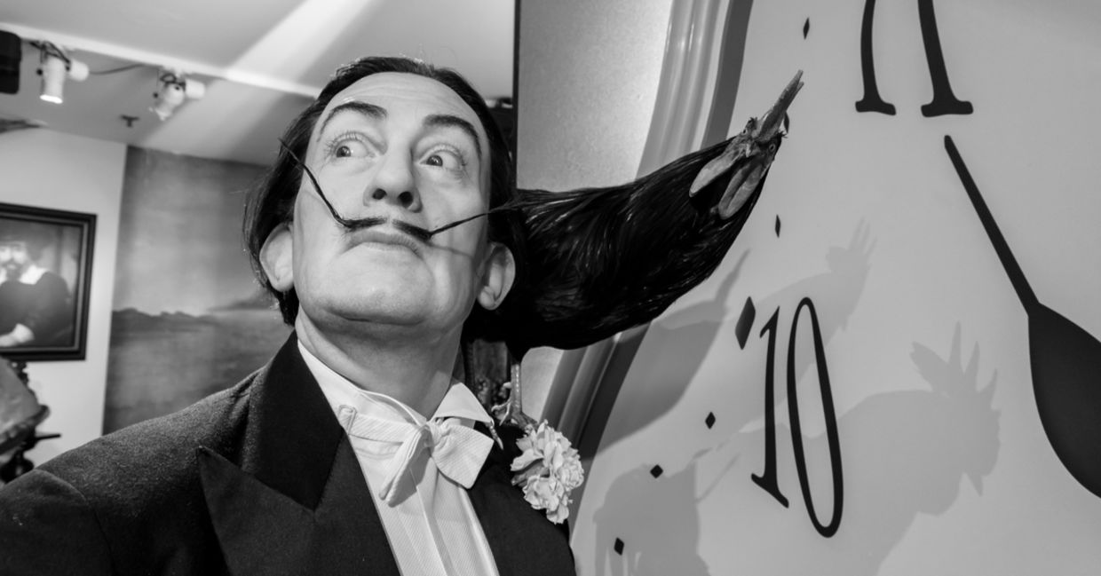 A wax figure of Salvador Dalí. A wax figure of Salvador Dalí.