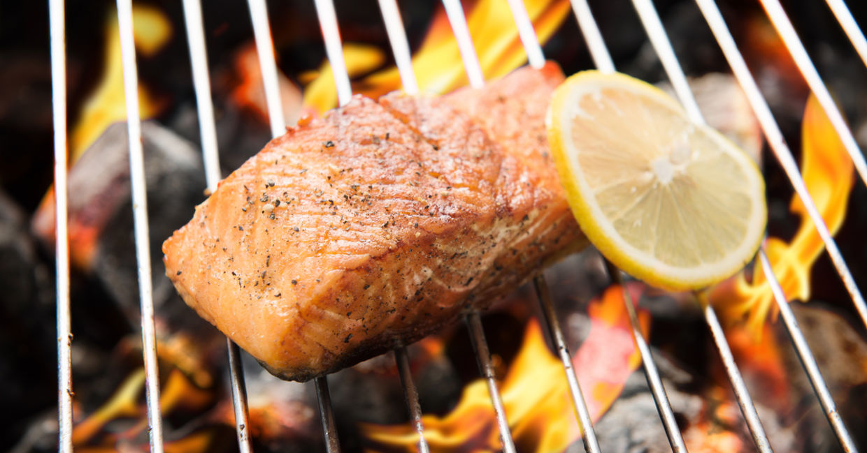 Grilled salmon is a healthy summer dish. Grilled salmon is a healthy summer dish.
