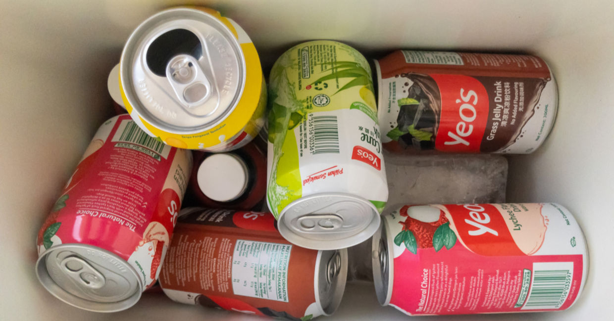 Cans to recycle. Cans to recycle.