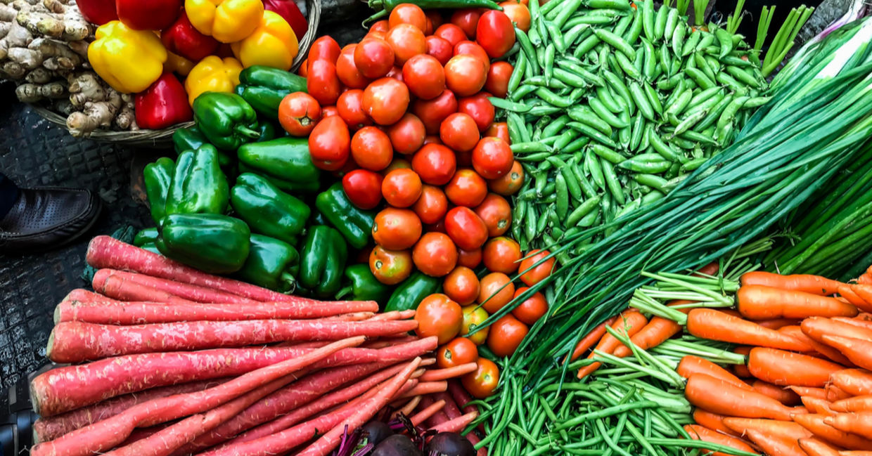 Fresh vegetables.