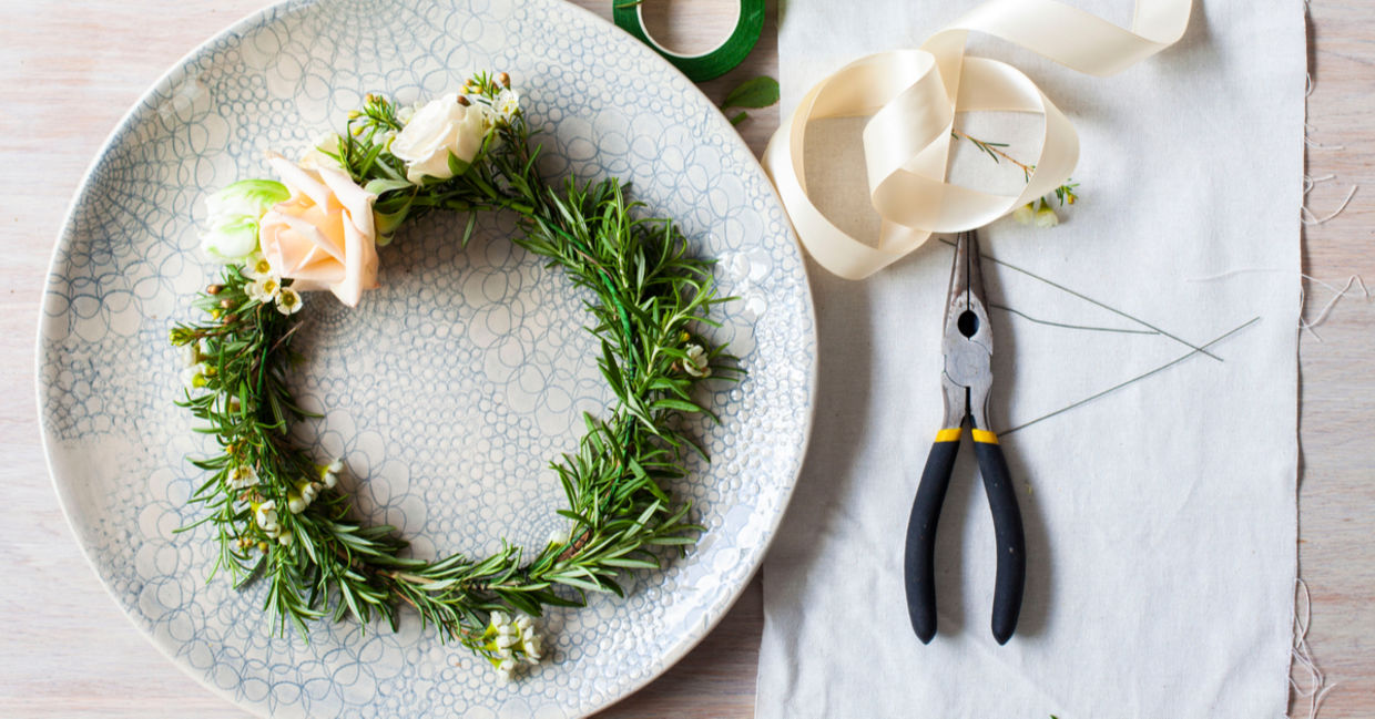 Decorative rosemary wreath. Decorative rosemary wreath.