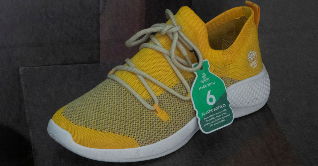 these shoes are made from six plastic bottles. these shoes are made from six plastic bottles.