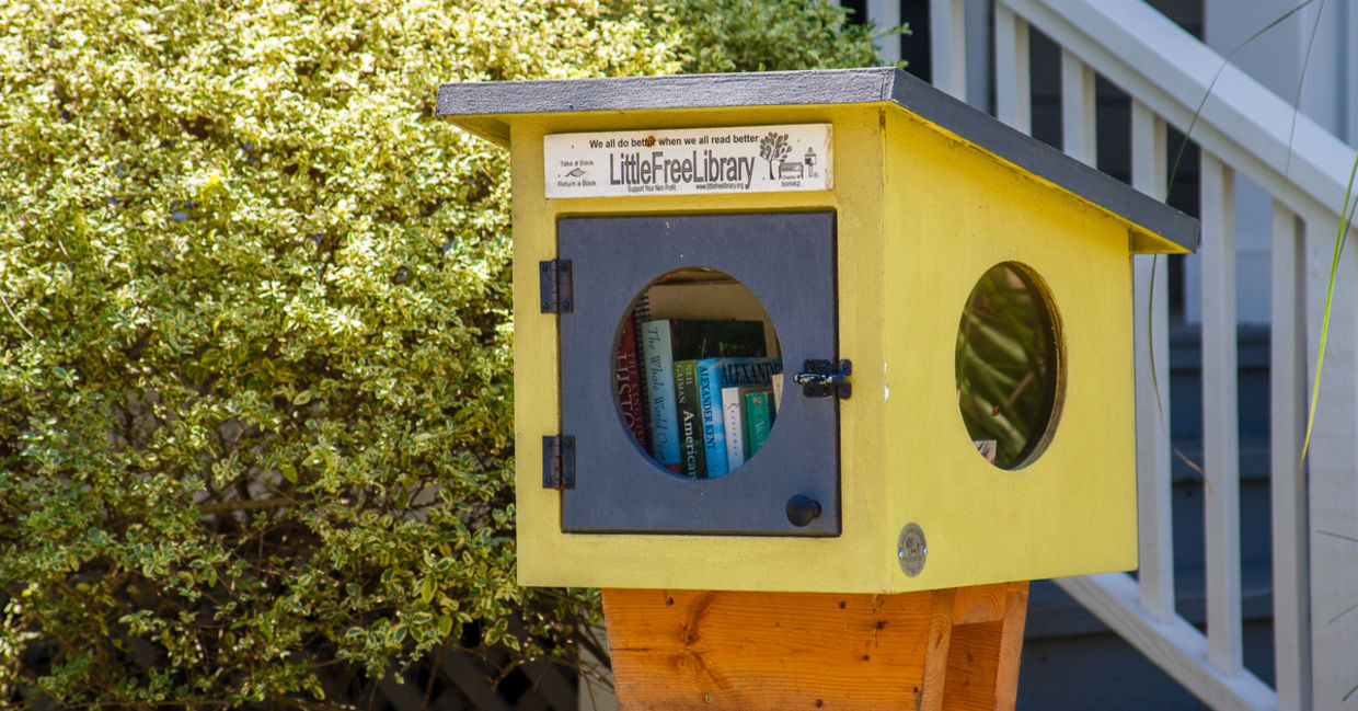A Little Free Library. A Little Free Library.