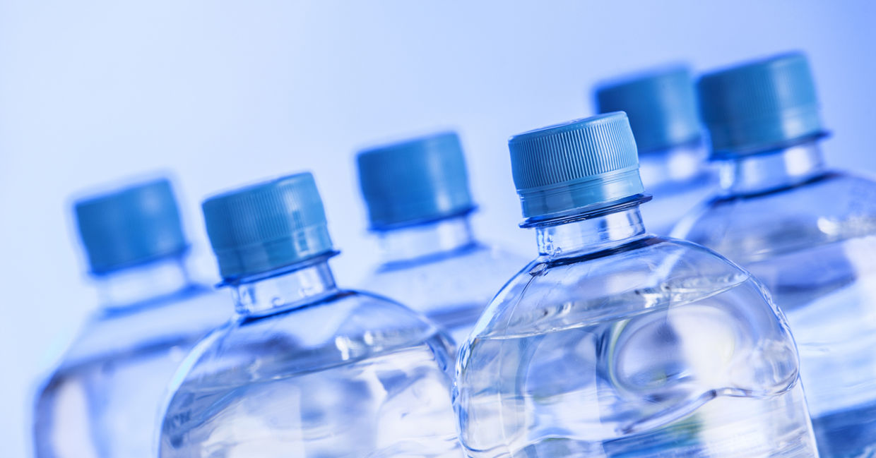 Plastic water bottles. Plastic water bottles.