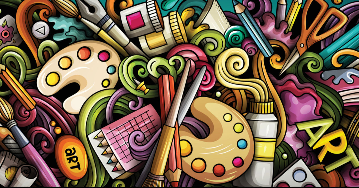 Various art supplies. Various art supplies.
