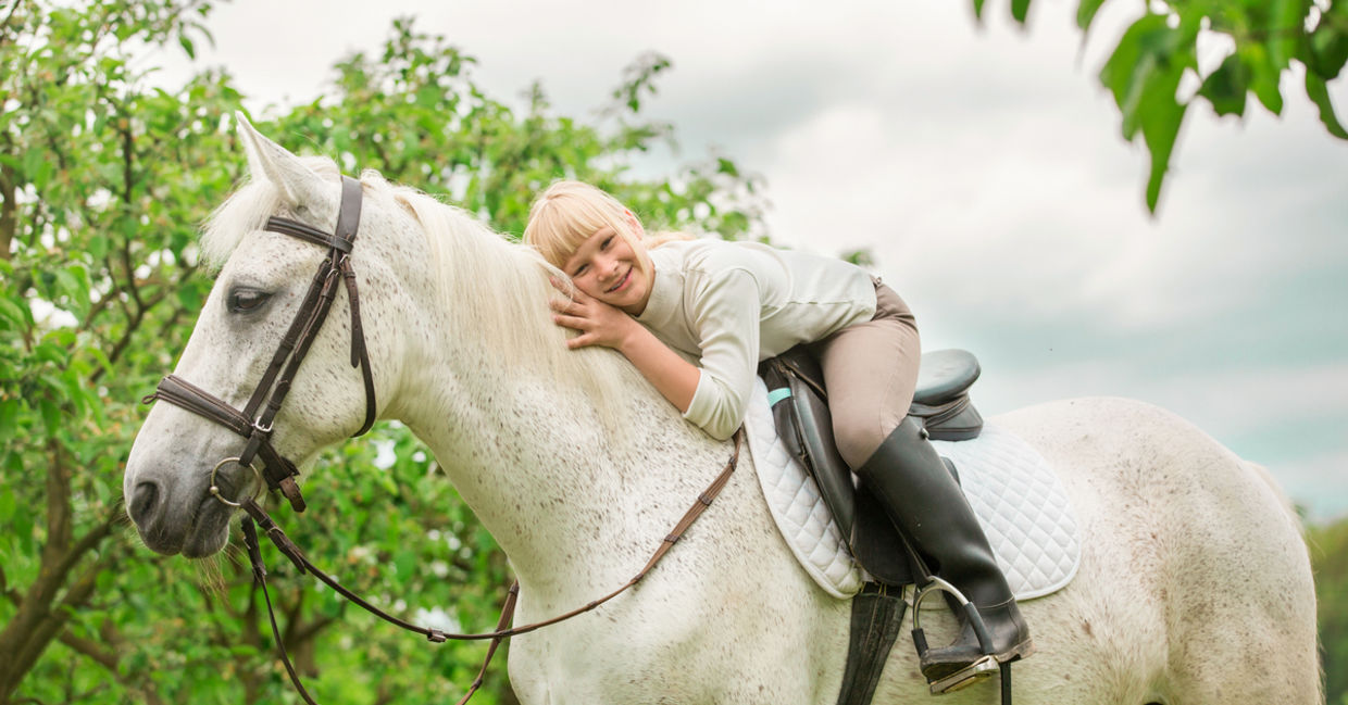 Girl getting pet therapy with a horse. Girl getting pet therapy with a horse.
