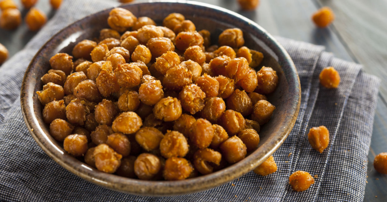 Healthy, roasted, seasoned chickpeas. Healthy, roasted, seasoned chickpeas.