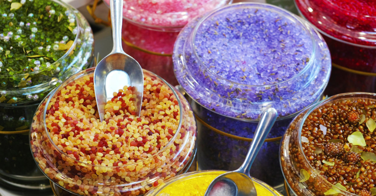 Use bath salts for relaxation. Use bath salts for relaxation.
