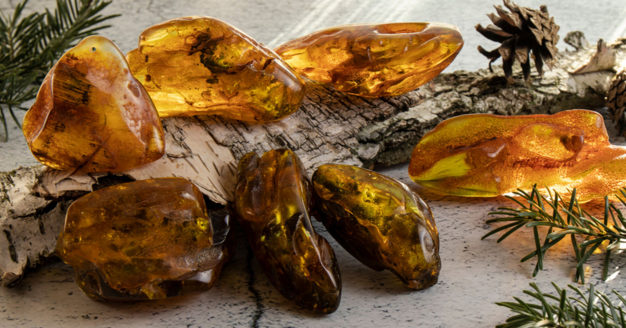 Healing amber stones. Healing amber stones.