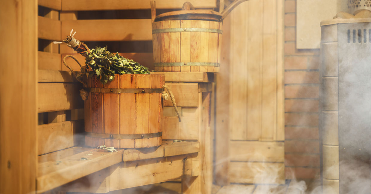 Scandinavian sauna. Scandinavian sauna.
