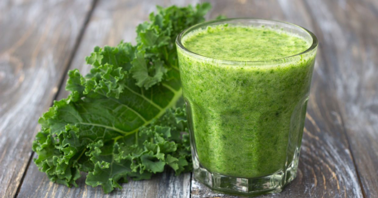 A kale smoothie. A kale smoothie.