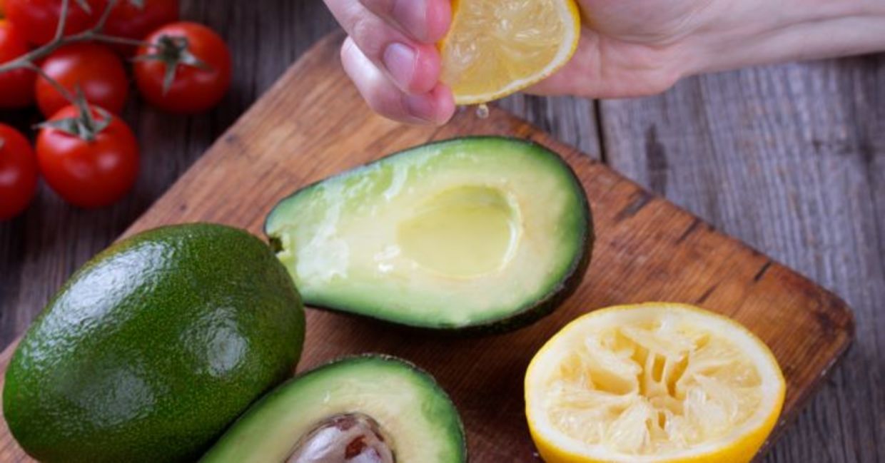 Use lemon juice on avocados to keep from oxidizing. Use lemon juice on avocados to keep from oxidizing.