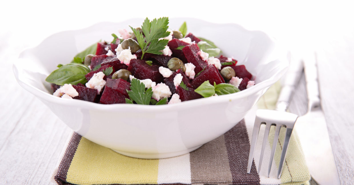Beet salad is full of health benefits. Beet salad is full of health benefits.