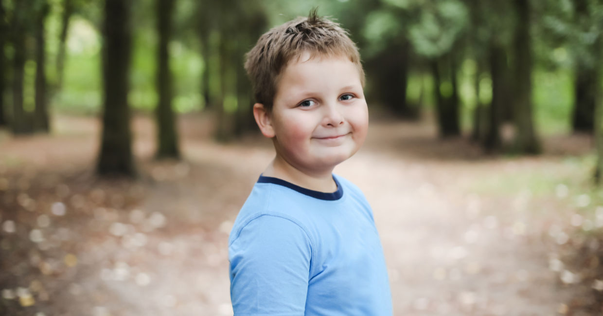 Smiling boy in a park Smiling boy in a park