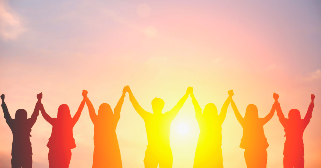 Happy and fulfilled business team Happy and fulfilled business team