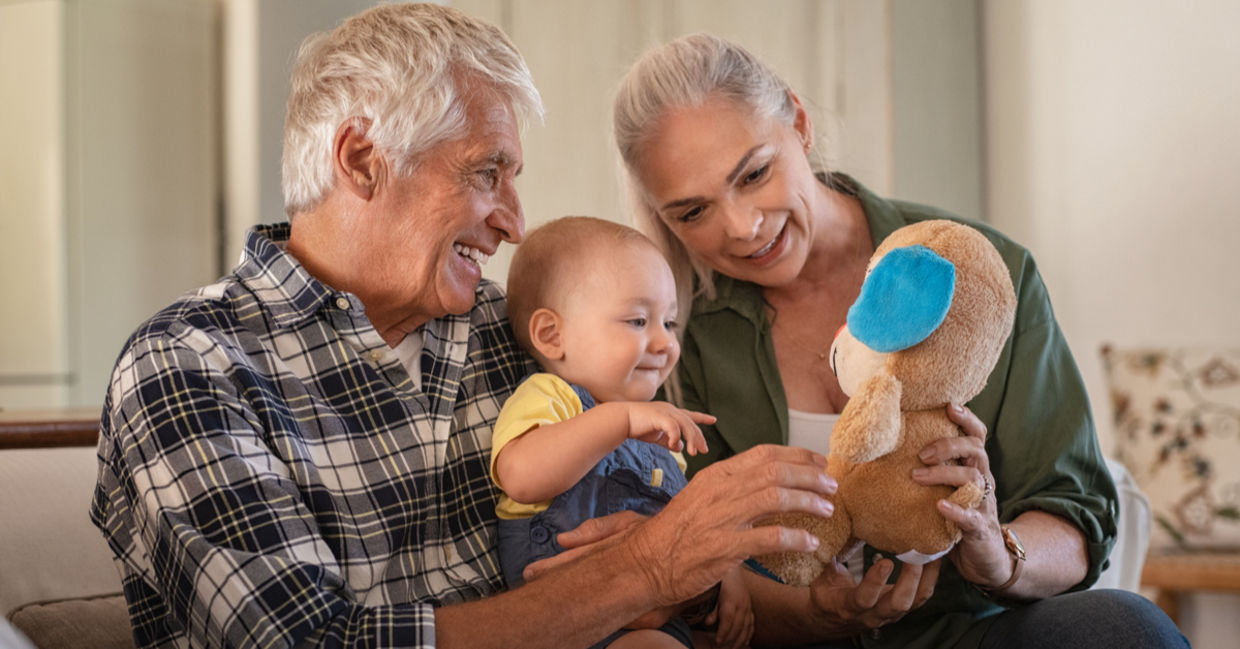 Grandparents taking care of their grandbaby. Grandparents taking care of their grandbaby.