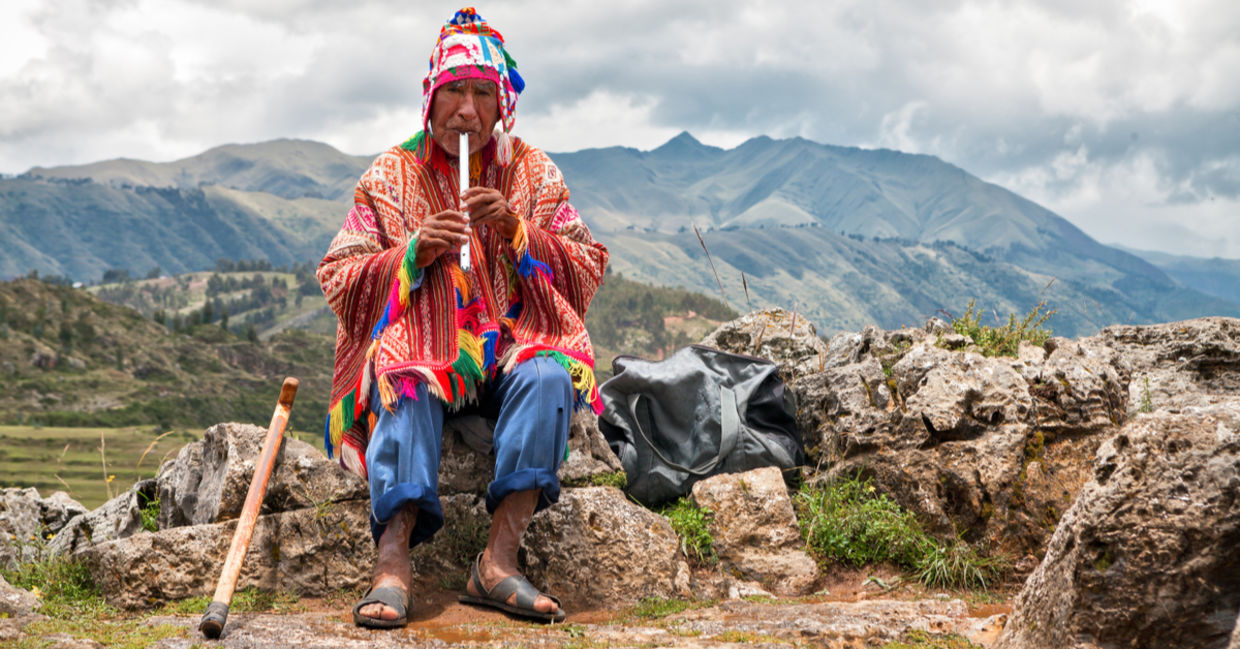 A Peruvian shaman healer. A Peruvian shaman healer.