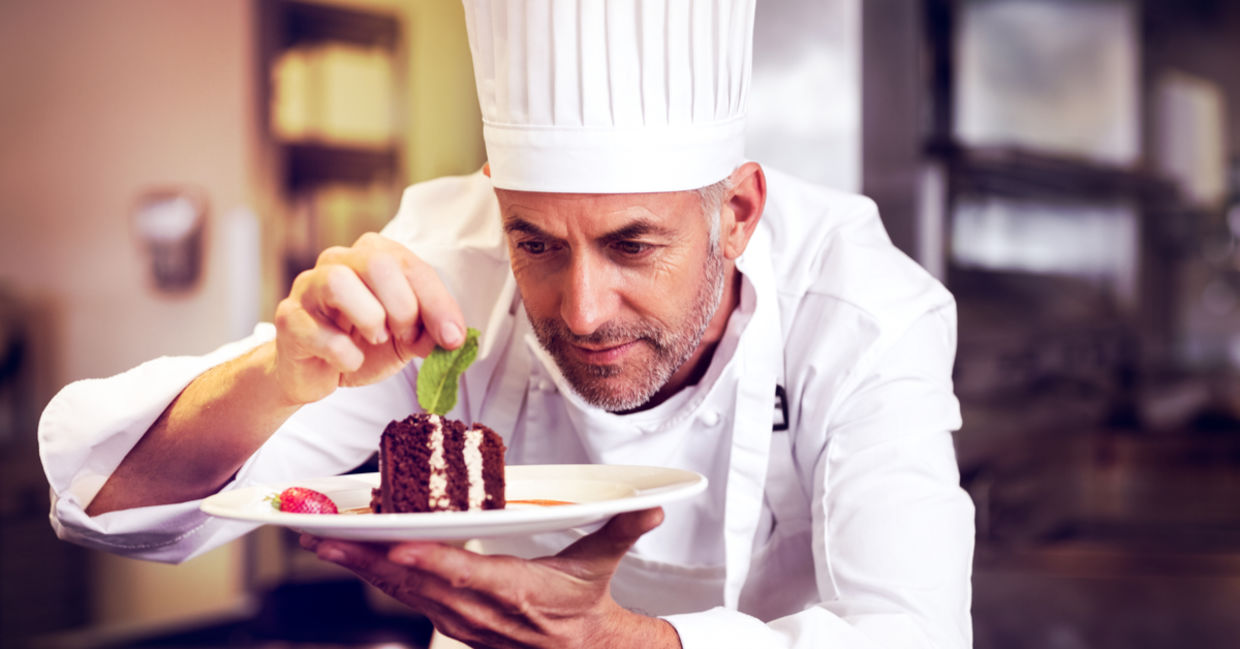 A chef at work. A chef at work.