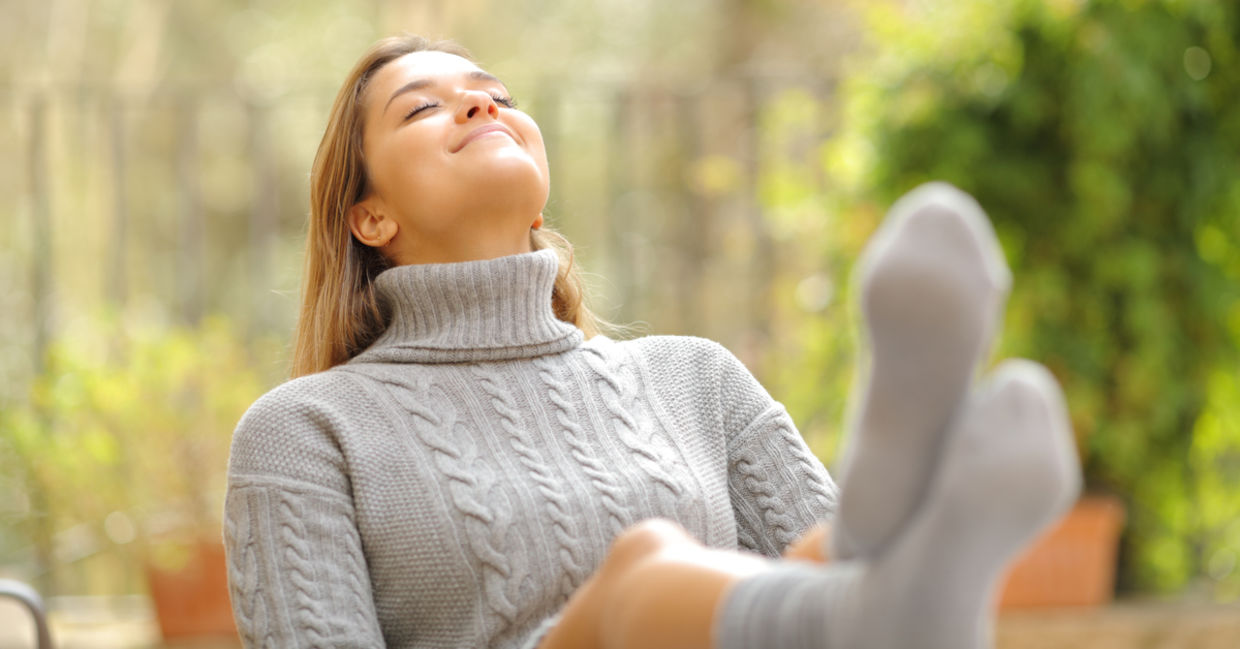 Happy and relaxed woman. Happy and relaxed woman.
