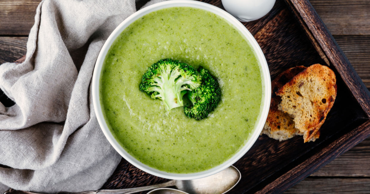 Creamy broccoli soup is healthy. Creamy broccoli soup is healthy.