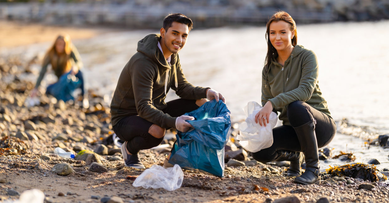 Volunteer to clean a beach. Volunteer to clean a beach.