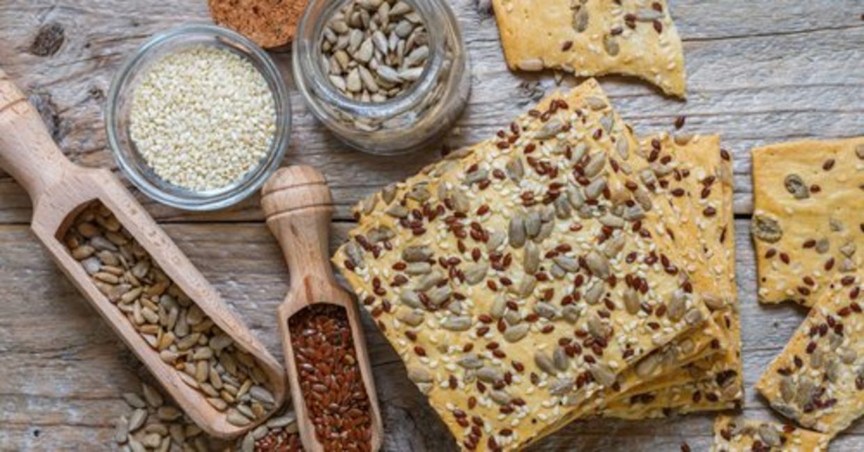 Seeds you can use for DIY crackers include flax, sunflower, and sesame seeds. Seeds you can use for DIY crackers include flax, sunflower, and sesame seeds.