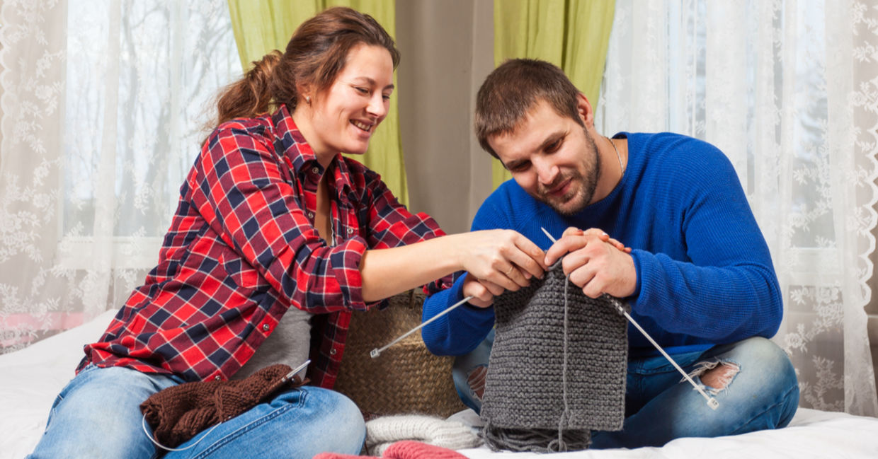 Knitting has health and mental health benefits. Knitting has health and mental health benefits.