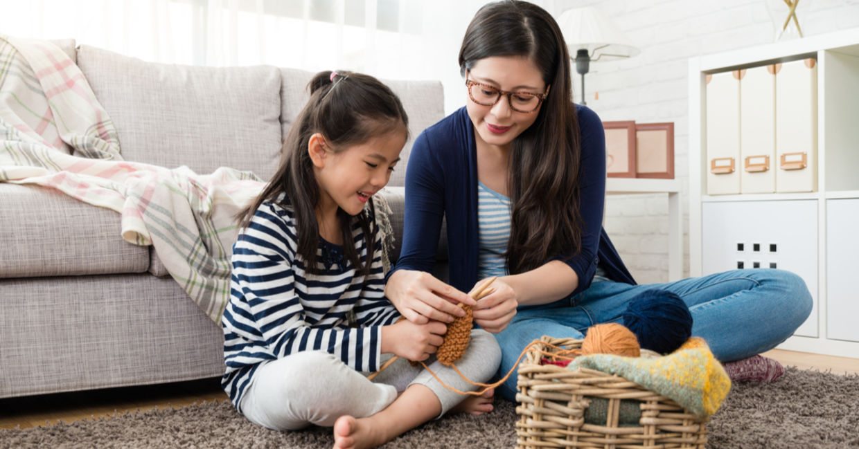 Knitting may help improve hand-eye coordination. Knitting may help improve hand-eye coordination.