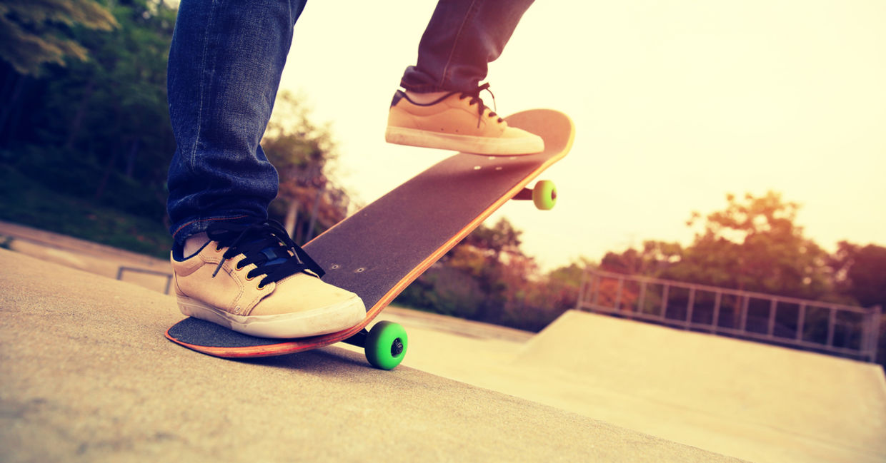 Youth on a skateboard.