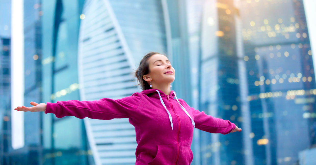 Young woman feeling positive and motivated. Young woman feeling positive and motivated.