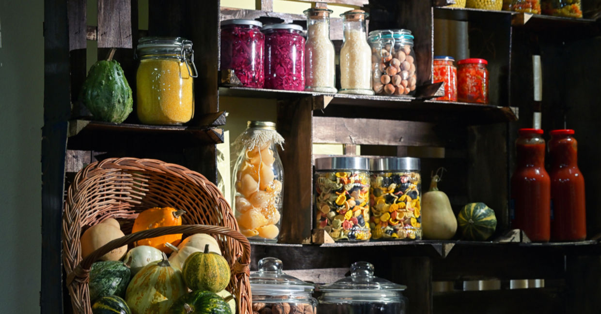 Pantry full of healthy foods. Pantry full of healthy foods.