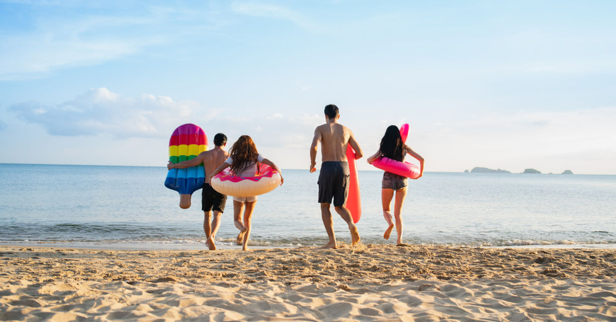 Playing at the beach. Playing at the beach.