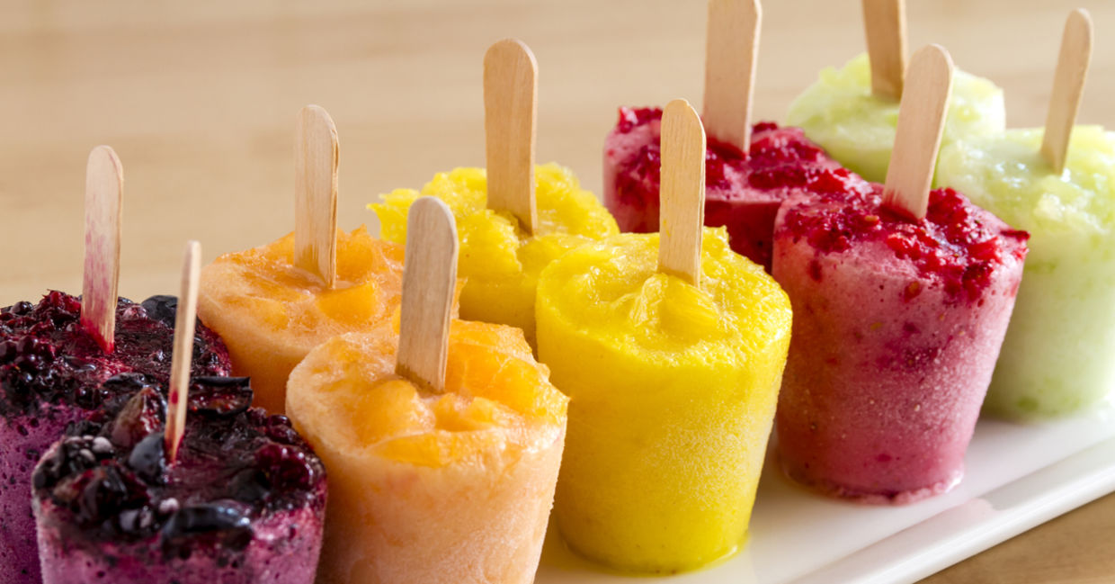 Frozen fruit pops. Frozen fruit pops.