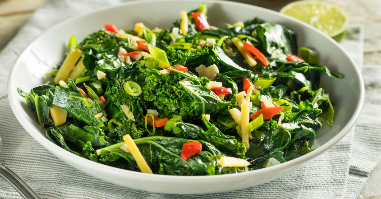 Collard greens contain a lot of vitamin K. Collard greens contain a lot of vitamin K.