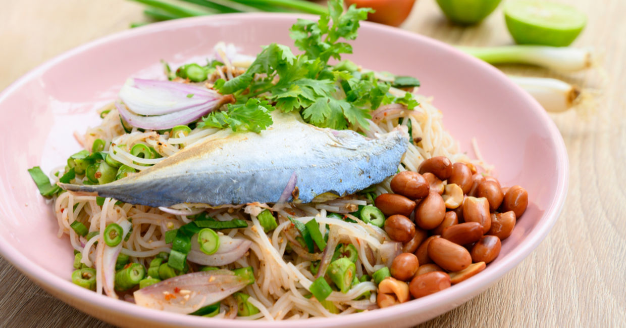 Salad with mackerel. Salad with mackerel.