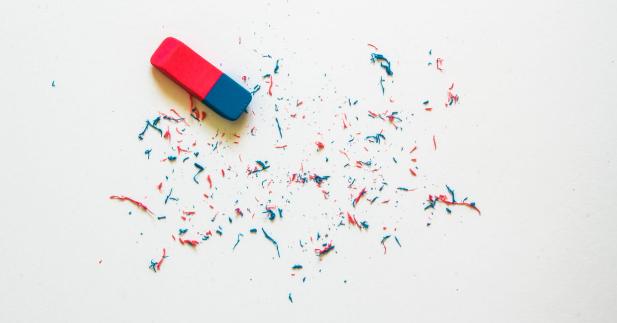 Eraser to show someone correcting an error. Eraser to show someone correcting an error.