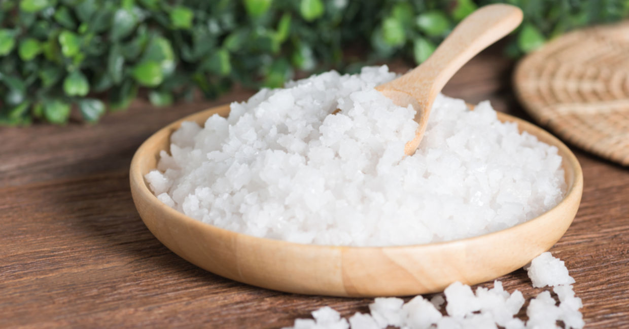 A bowl of magnesium-rich epsom salt, a great natural plant fertilizer. A bowl of magnesium-rich epsom salt, a great natural plant fertilizer.