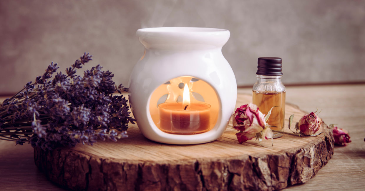 Lavender oil used in aroma oil lamp. Lavender oil used in aroma oil lamp.