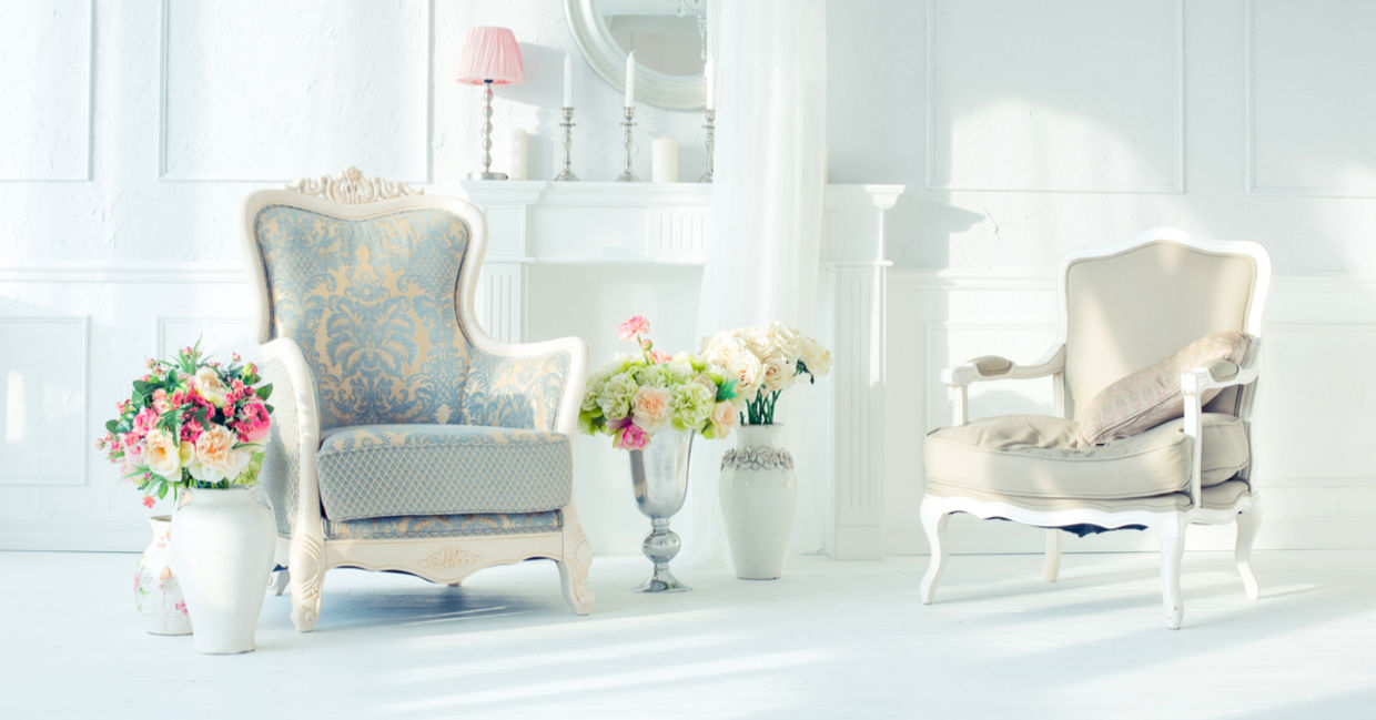 Bright white interior. Bright white interior.