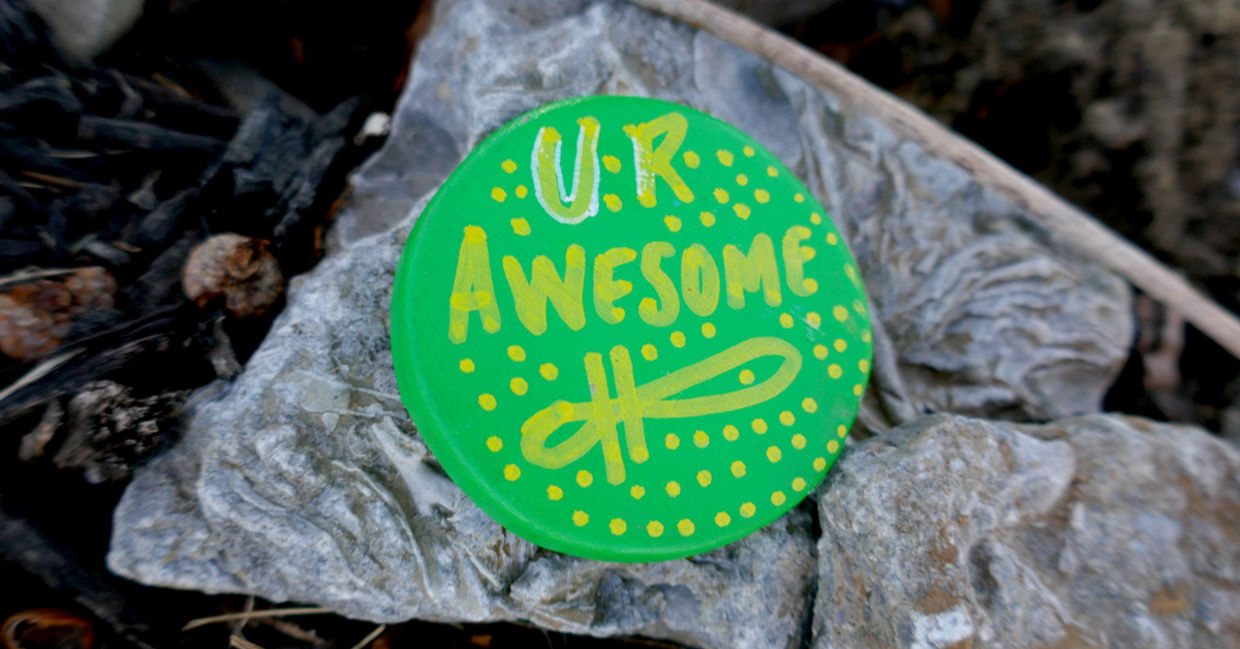 Kindness rock with uplifting message. Kindness rock with uplifting message.