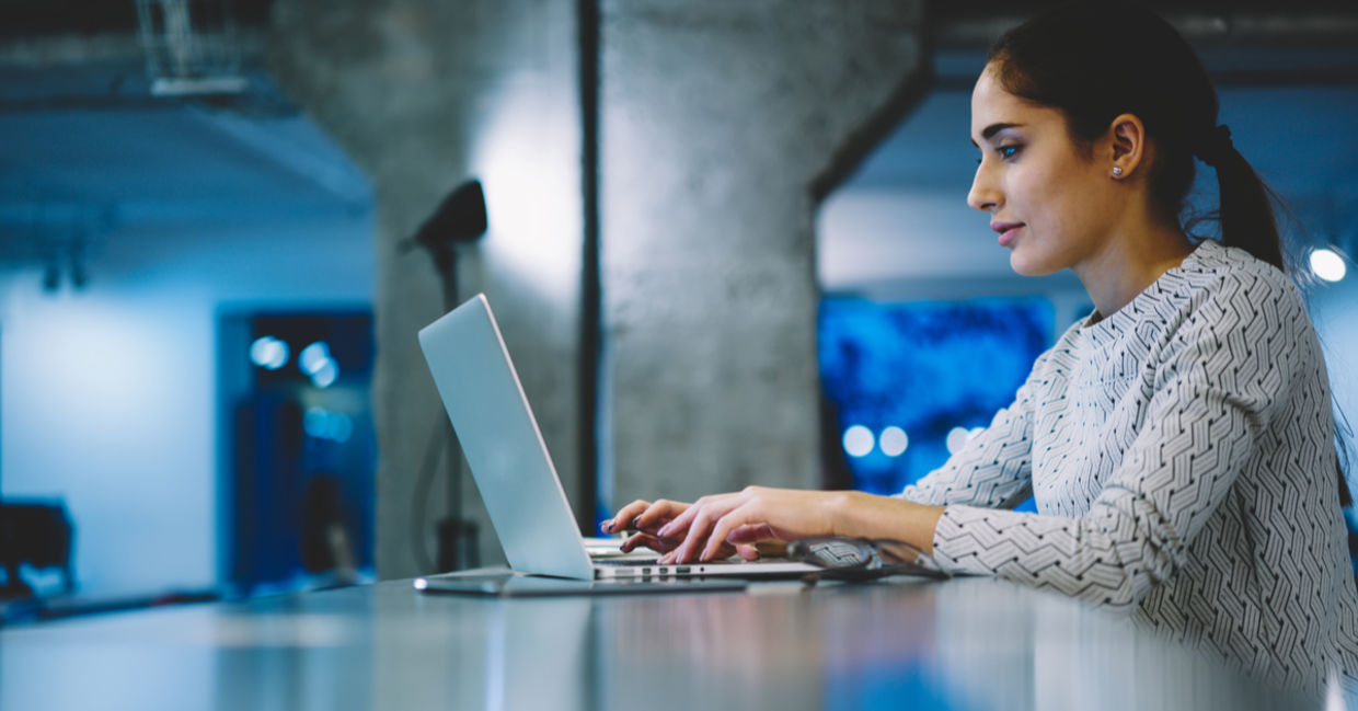 Woman focused on planning a successful new project. Woman focused on planning a successful new project.