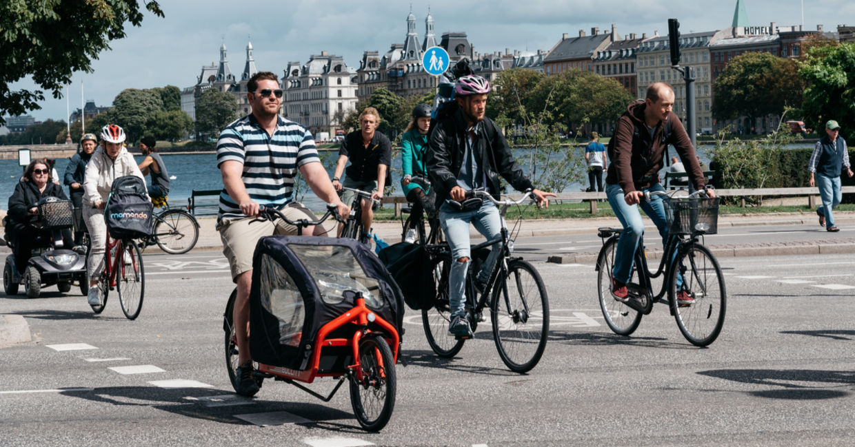 Healthy exercise riding bicycles in Copenhagen, Denmark. Healthy exercise riding bicycles in Copenhagen, Denmark.
