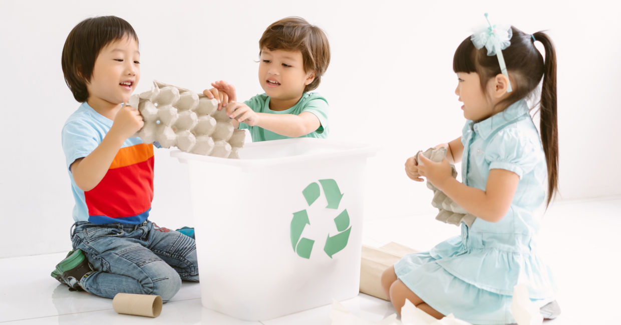 Children taking care of the planet by recyling. Children taking care of the planet by recyling.