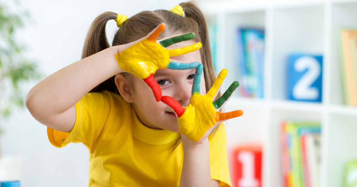 child fingerpainting. child fingerpainting.
