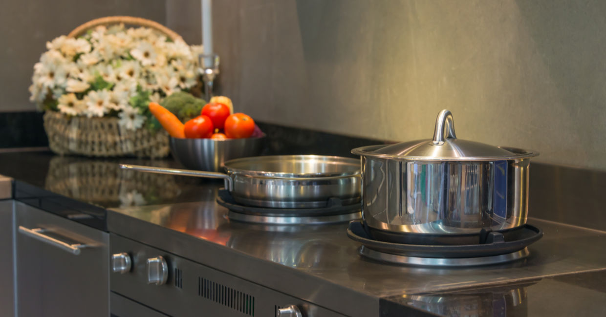 Stainless steel pots and pans. Stainless steel pots and pans.