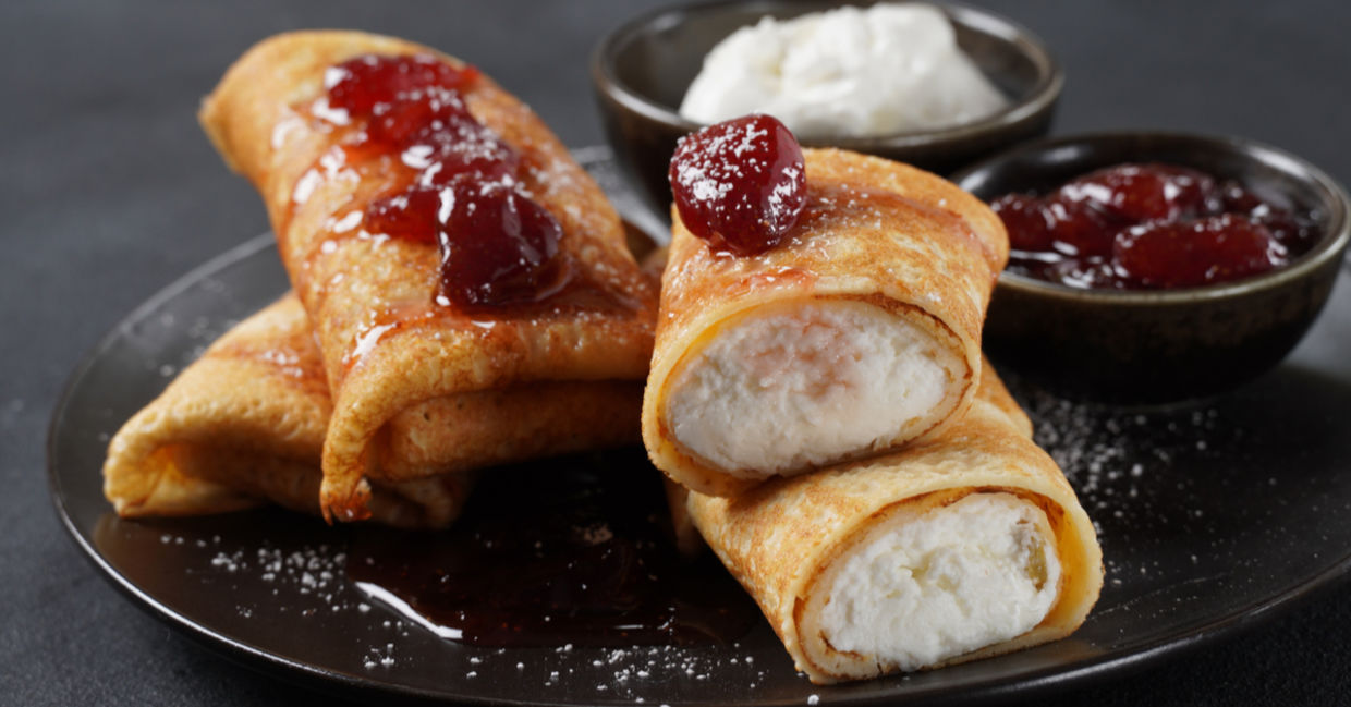Cherry blintzes are perfect for brunch. Cherry blintzes are perfect for brunch.