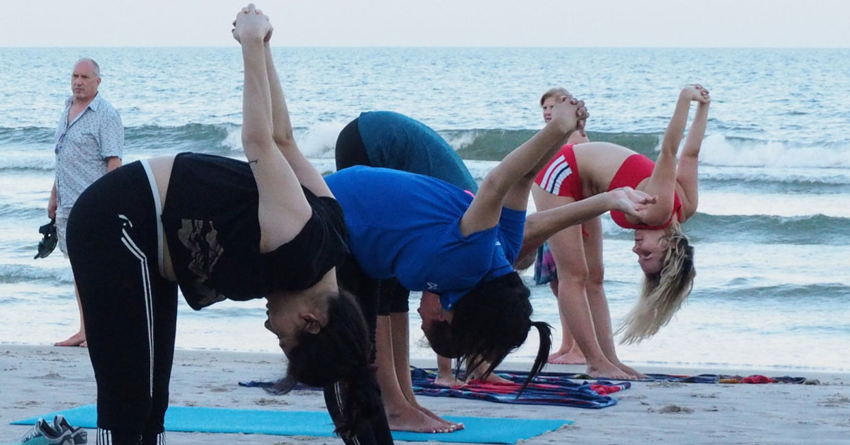 Yoga on the beach. Yoga on the beach.