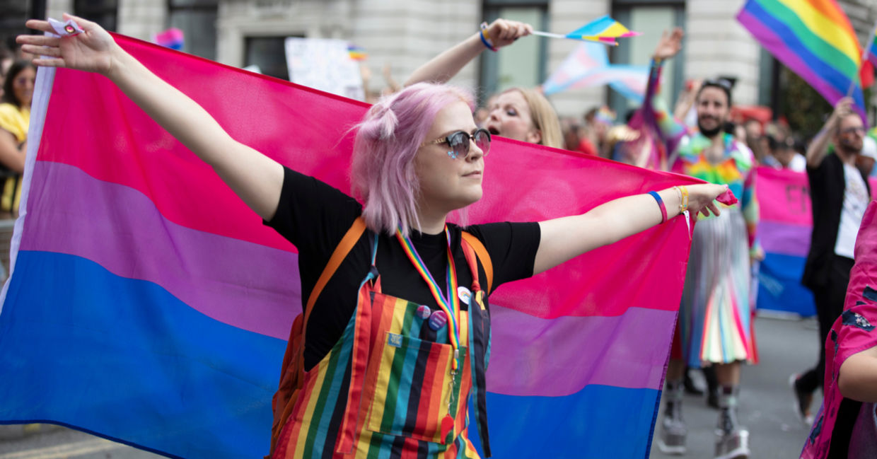 This flag represents bisexuals in the LGBTQ+ community, This flag represents bisexuals in the LGBTQ+ community,