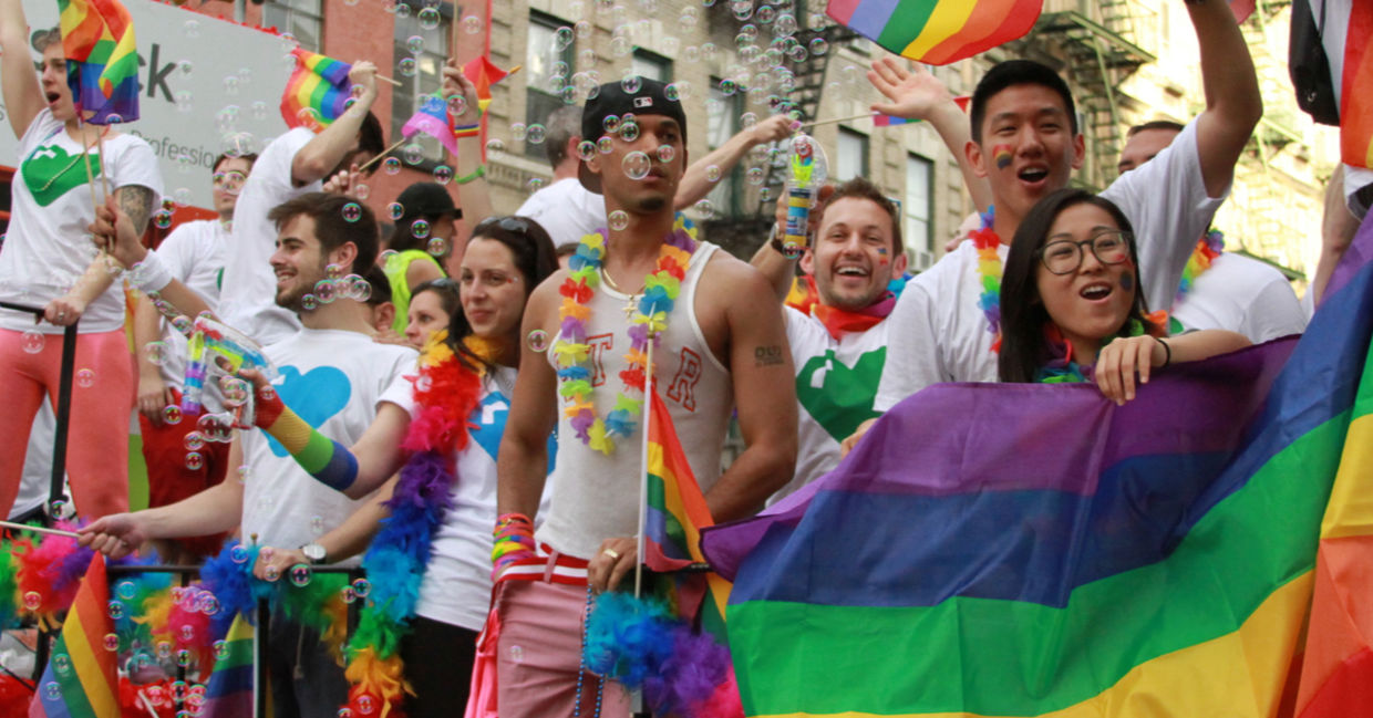 Celebrating Gay Pride in New York City. Celebrating Gay Pride in New York City.